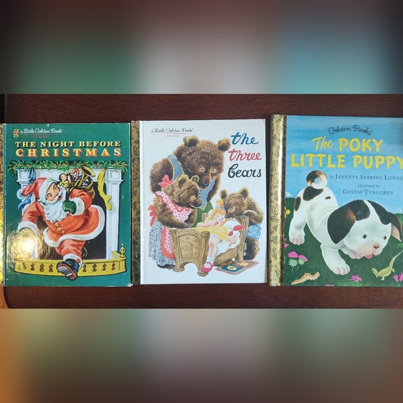Little Golden Books Other - Bundle Of 3 Little Golden Books, Three Bears, Poky Little Puppy, Christmas